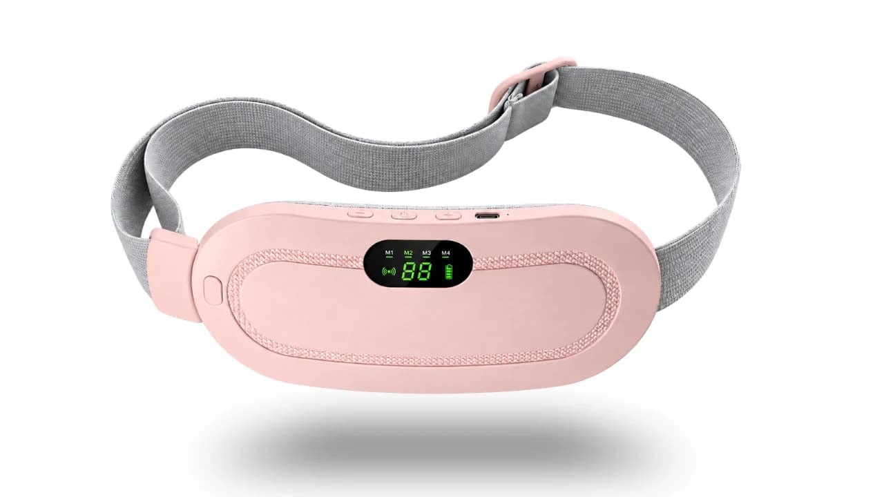 Cinta térmica massageadora ByeColic, com visor e cinta ajustável